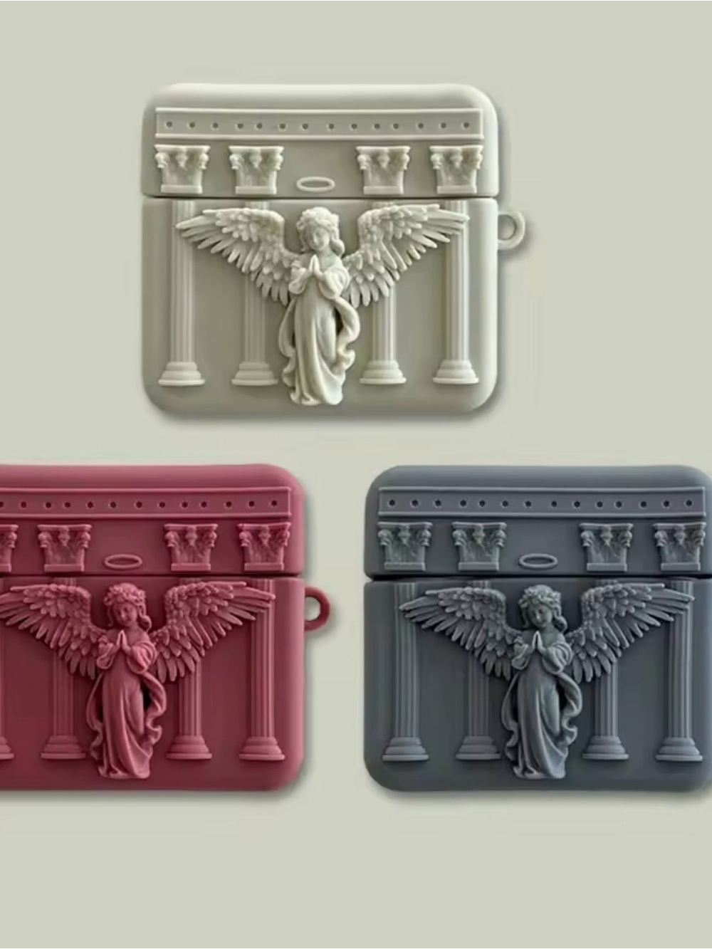 Angel Relief Silicone AirPods Case - Cream, Rose, Slate